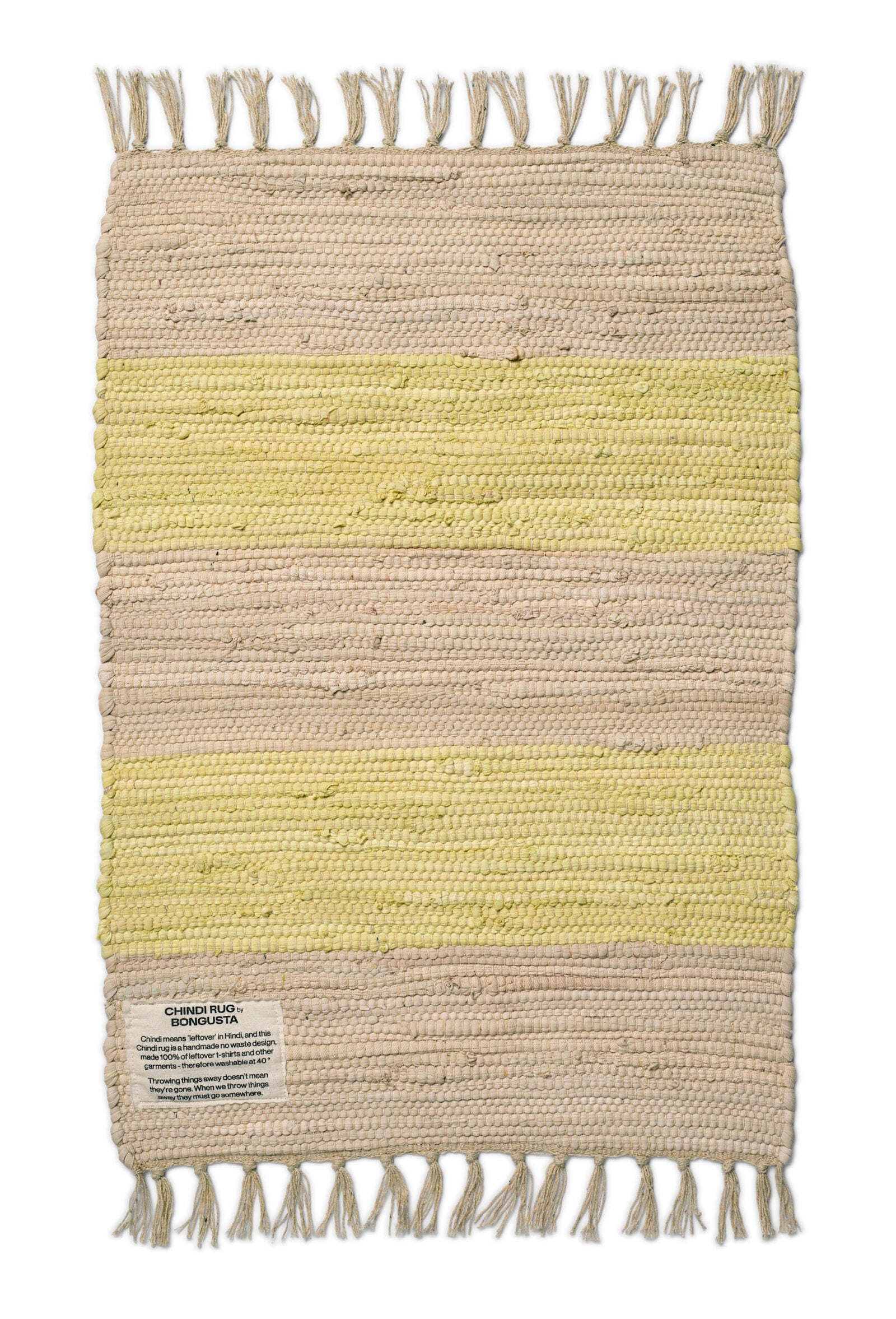 Chindi Rug 45x60cm neon yellow creme