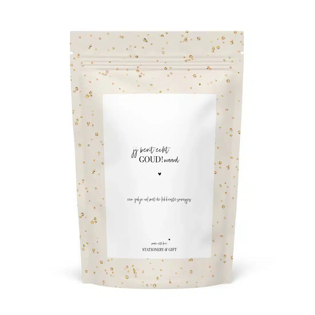 Snoepzak_Beige_Sparkle_-_Je_bent_goud_waard