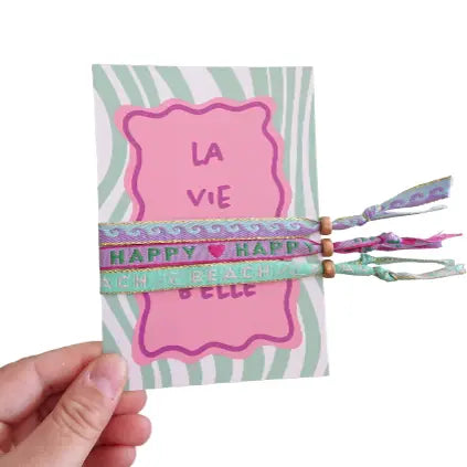 Armband Tekstlint Wenskaart La Vie Est Belle